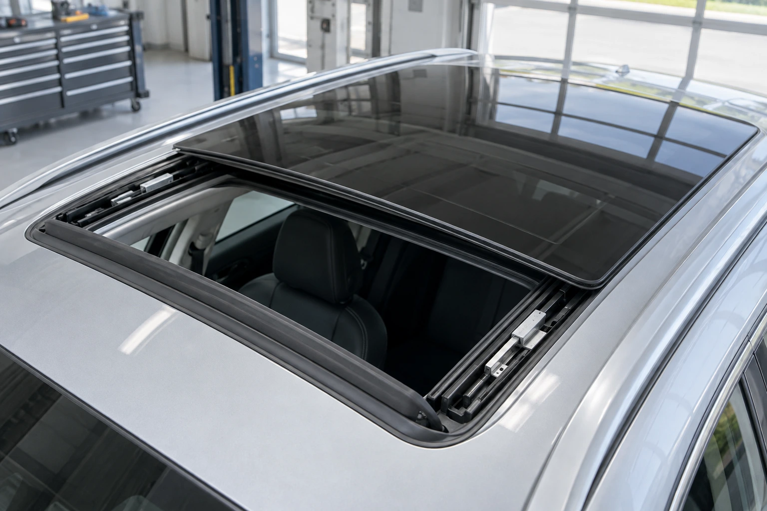 Panoramic roof guide rails application illustration